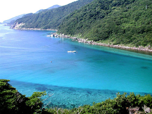 竜の浜:山の上からでも海の底が見えるほど美しい海