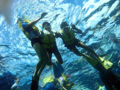 透明な海でシュノーケリング!